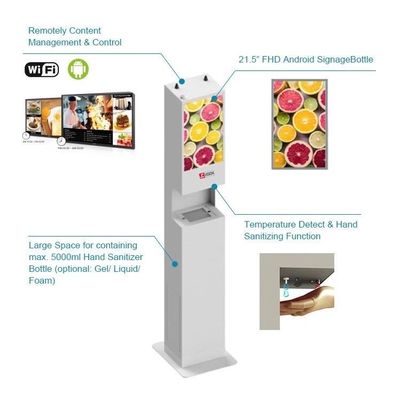 Android IPS Indoor Digital Signage Displays In Store Digital Signage With Infrared Sanitizer