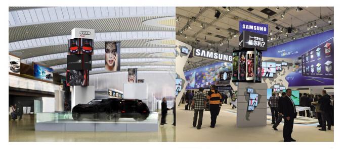 JCVISION Customized Outdoor Digital Signage Display LED Rotating Tower Display 3