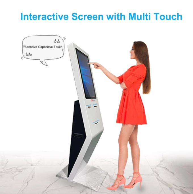 19inch 21.5inch Queue Management Kiosk , Capacitive LCD Touch Screen Kiosk