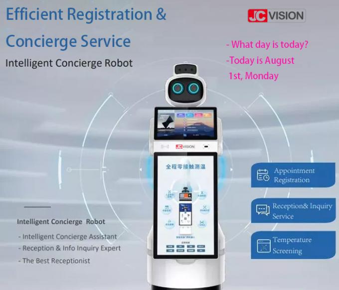 JCVISION Thermal Imaging Reception Robot Visitor Management Humanoid ...