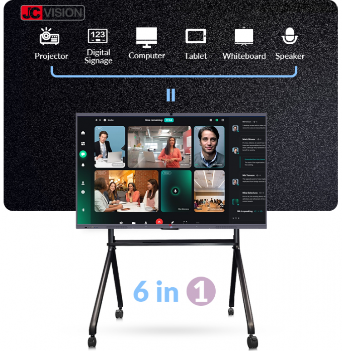 JCVISION 98 Inch Educational Interactive Smart Board 20 Points IR Touch ...