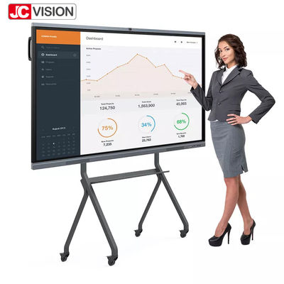 JCVISION Classroom Meeting Touch Screen Interactive Whiteboard Finger Pen With PC OPS