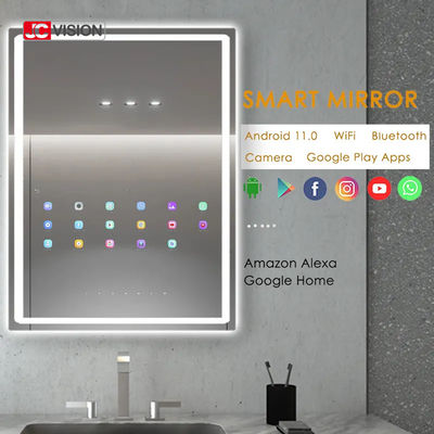 JCVISION Hotel Home Touch Screen Mirror TV Android LED Smart Bathroom Mirror IP65