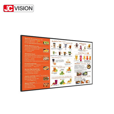 43 / 55inch Narrow Bezel Frame LCD Advertising Display Digital Menu Boards For Restaurants