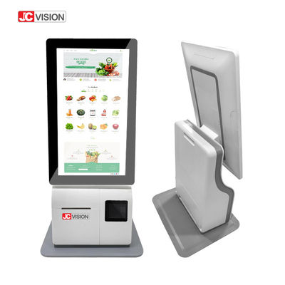 JCVISION White 15.6 Inch Self Service Check Out Kiosk Android 11.0 Desktop POS Machine