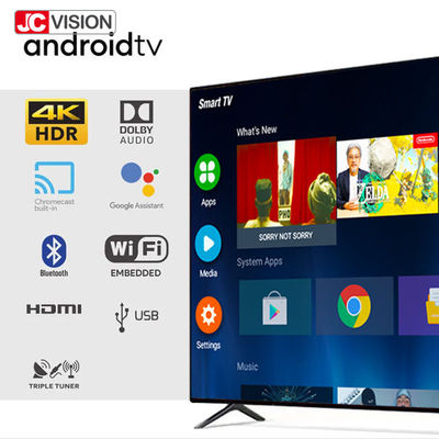 JCVISION LED LCD Full Flat Screen TV 55 Inch Smart 4k TV OEM Android WIFI