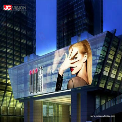 JCVISION High Brightness Transparent LED Screen Display Glass Window Video Wall