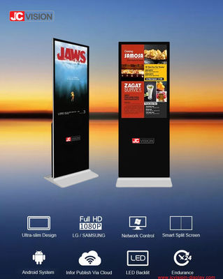 JCVISION 49 inch White Customization Floor Stand Digital Sigange with Optional Camera