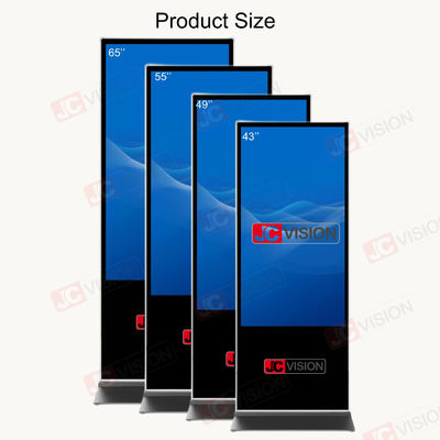 JCVISION 49 inch White Customization Floor Stand Digital Sigange with Optional Camera