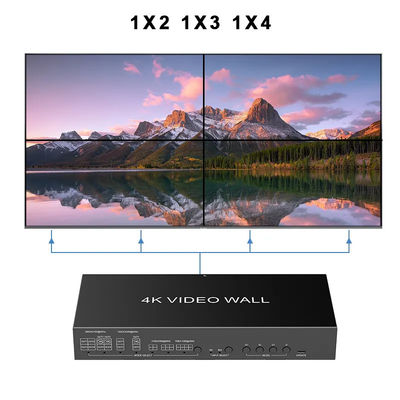 JCVISION 4K Video JCVISION  Wall HDMI2.0 Matrix 2 in 4 out with 2X2 Video wall output self-adaptive L/R audio output