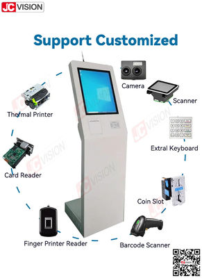 JCVISION Bank Hospital Lobby Queue Management System Ticket Machine Touch Screen Queue Number Machine Queue System