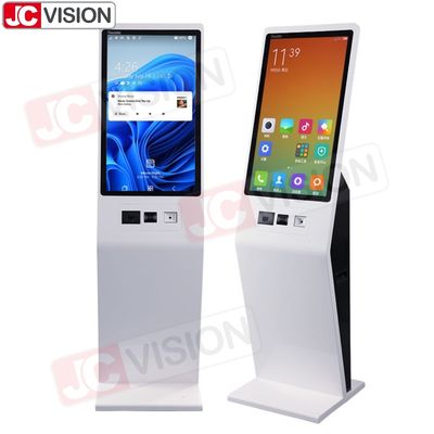Customized 27 Inch Floor Standing Touch Screen Kiosk Interactive Payment Kiosk Self Service Kiosk with Printer QR Scan Terminal