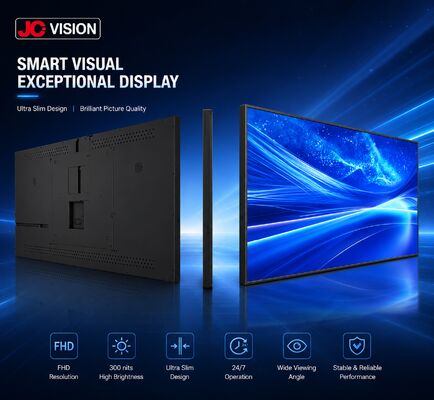 JCVision 32-Inch Indoor Digital Signage Display – E-LED Backlit, Wide Viewing Angle, Wall Mount Light Box for Retail & Hospitality (HD-352C)
