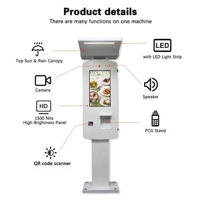 32Inch Outdoor Android PC Self Service Payment Kiosk with LED Strip