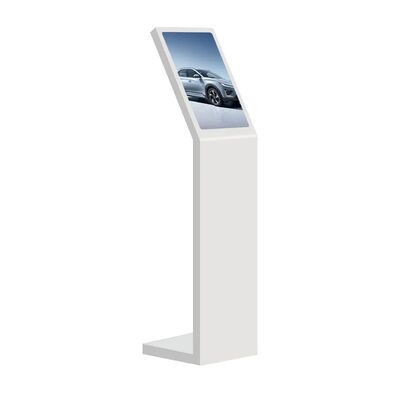 18.5 21.5 Inch Self Service Digital Interactive Information Kiosk L Type Vertical Screen Touch Screen Kiosk White