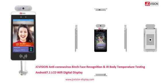 Android OS AI Facial Recognition And Temperature Scanner 8 Inch