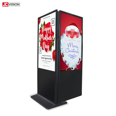 50000 Hours Indoor Digital Signage Displays , Double Sided Digital Signage Kiosk 32" 43"
