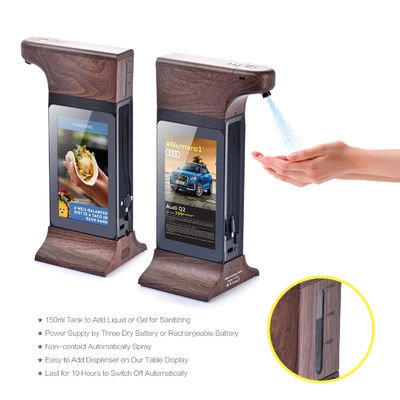 7inch Double Sided Screen Hand Dispenser Sanitizer Digital Advertising Kiosk