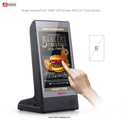 HD Kiosk LCD Touch Screen , Android Stand Restaurant Menu Table Power Bank 8 Inch
