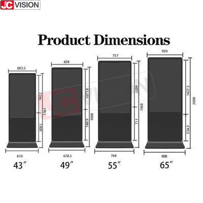 NTSC 43in Interactive LCD Digital Signage FCC Floor Standing