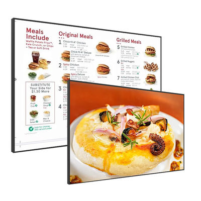 TFT 43 Inch Indoor Digital Signage Displays Restaurant Menu Board