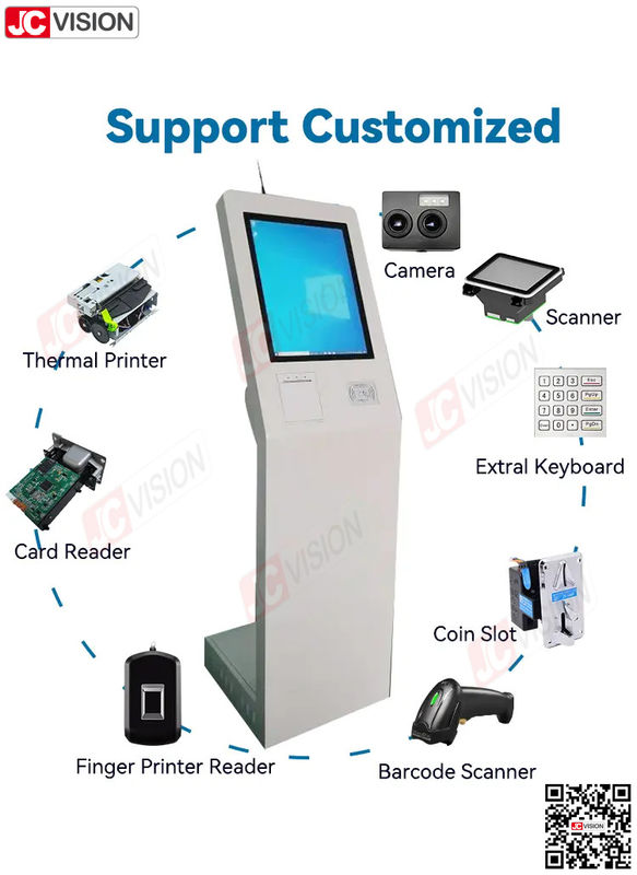 JCVISION Bank Hospital Lobby Queue Management System Ticket Machine Touch Screen Queue Number Machine Queue System