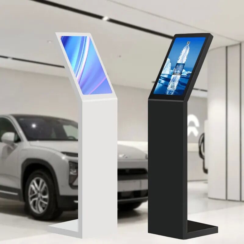 18.5 21.5 Inch Self Service Digital Interactive Information Kiosk L Type Vertical Screen Touch Screen Kiosk White