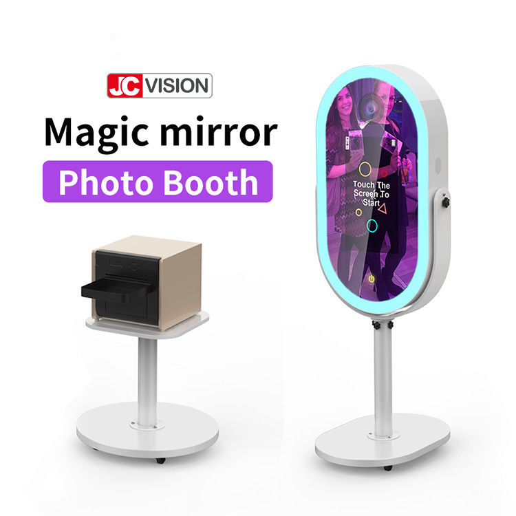 Smart Portable Mirror Booth Kiosk , Selfie Mirror Photo Booth With Printer 21.5inch