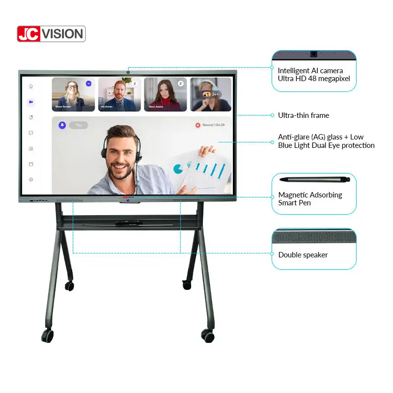 JCVISION 98 Inch Educational Interactive Smart Board 20 Points IR Touch ...