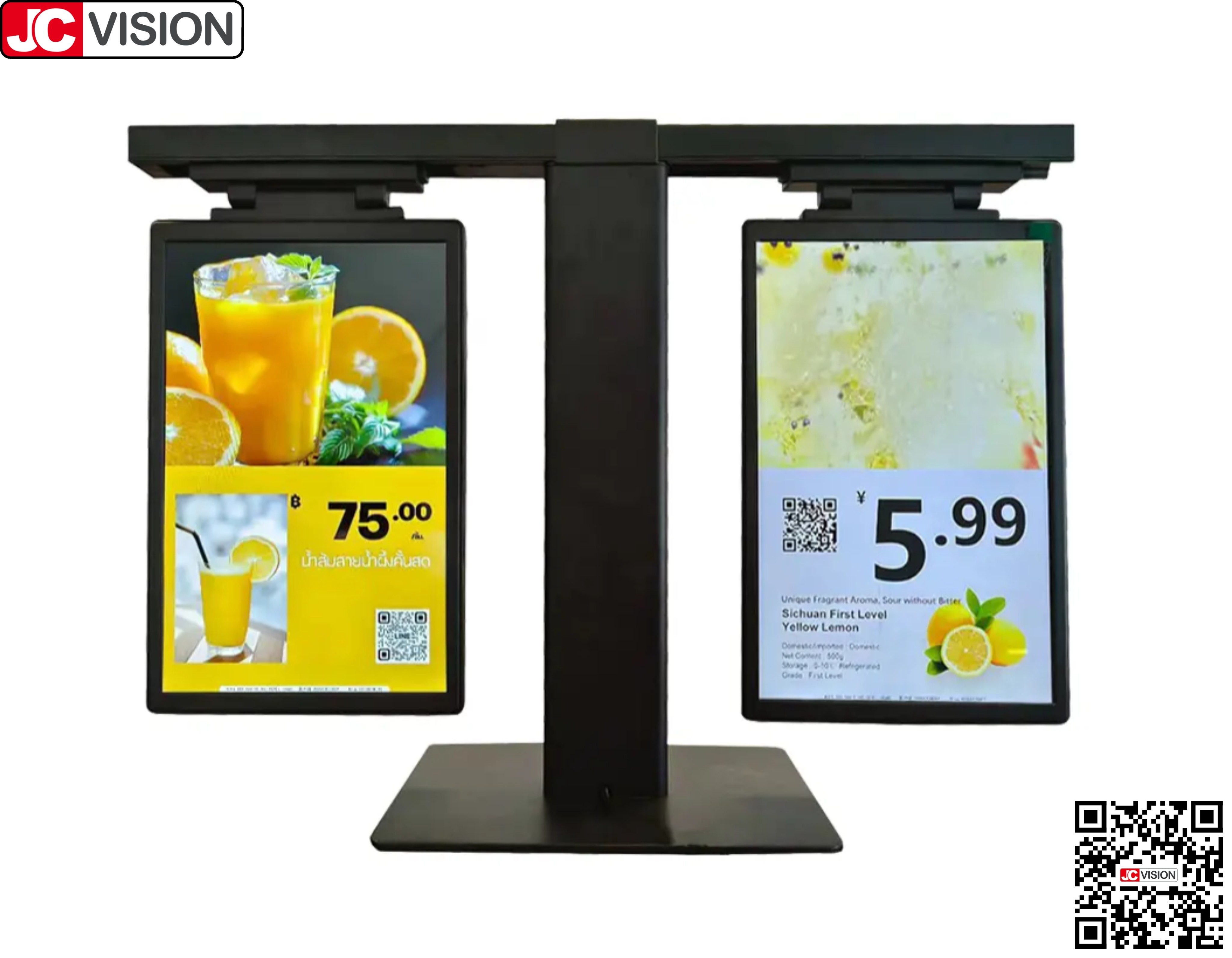 Tag Touch Screen JCVISION 10.1-inch Dual Screen Display Of Product Electronic Price Tag ...