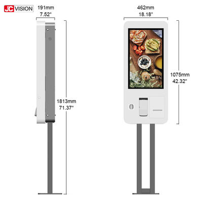 Floor Stand 250nits 23in Touch Screen Kiosk 5ms 240VAC For Payment