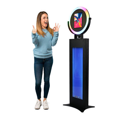 Round Head Ipad Photo Booth Stand Sheet Metal Base With Frosted Acrylic Lampshade