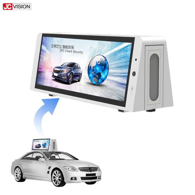 Three Side P5 Outdoor Digital Signage Display LCD 22 Inch Digital Taxi Top Displays 0